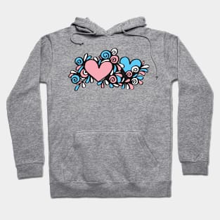 Trans Hearts and Flowers Hoodie